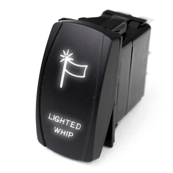 Race Sport Led Rocker Switch W/ White Led Radiance (Lighted Whip) RSLJ61W - main
